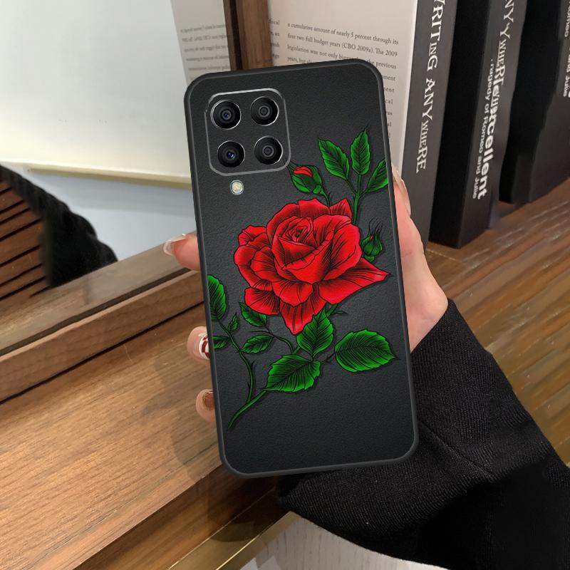Rose Flower Floral Case For Samsung Galaxy M12 M22 M32 M52 M13 M23 M33 M53 M20 M21 M31 M51 M14 M34 M54 M30s