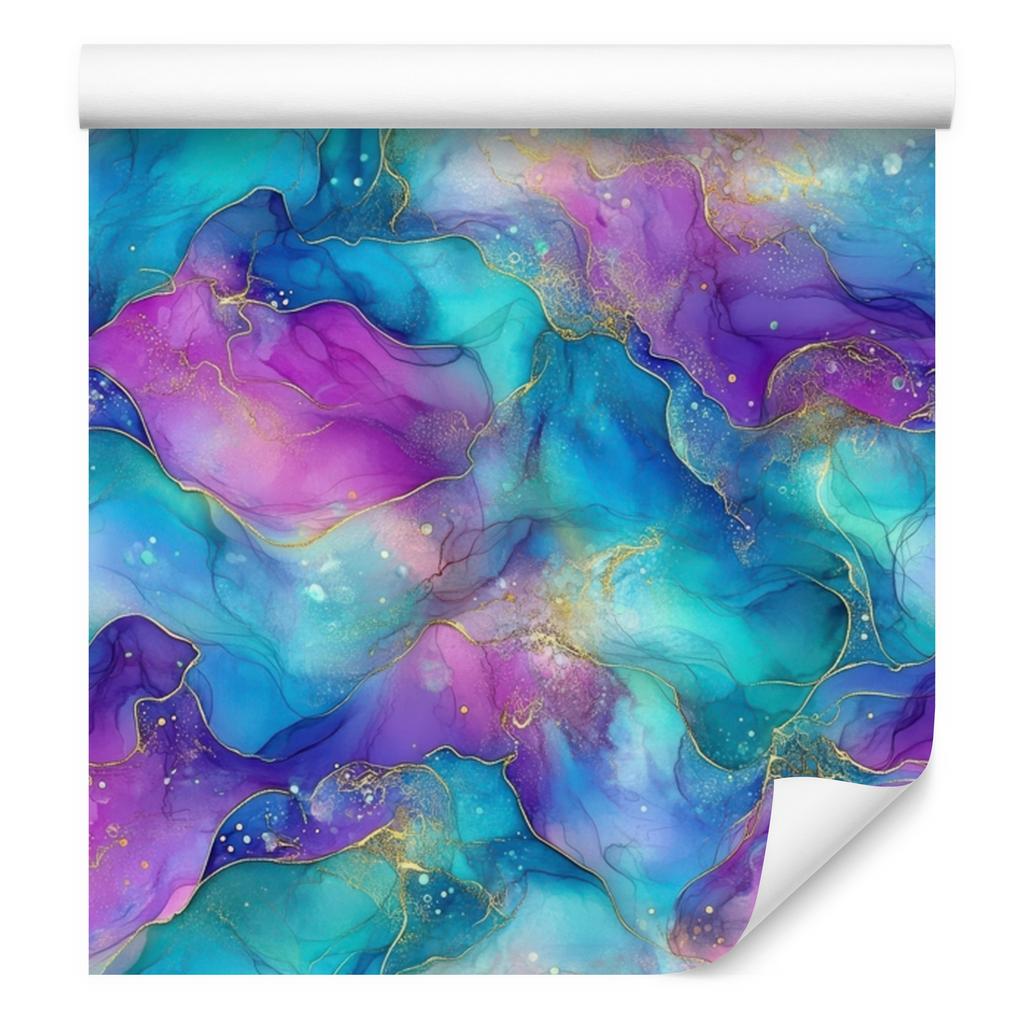 Ink Wallpaper Turquoise, Violet, Blue and Azure 50x1000
