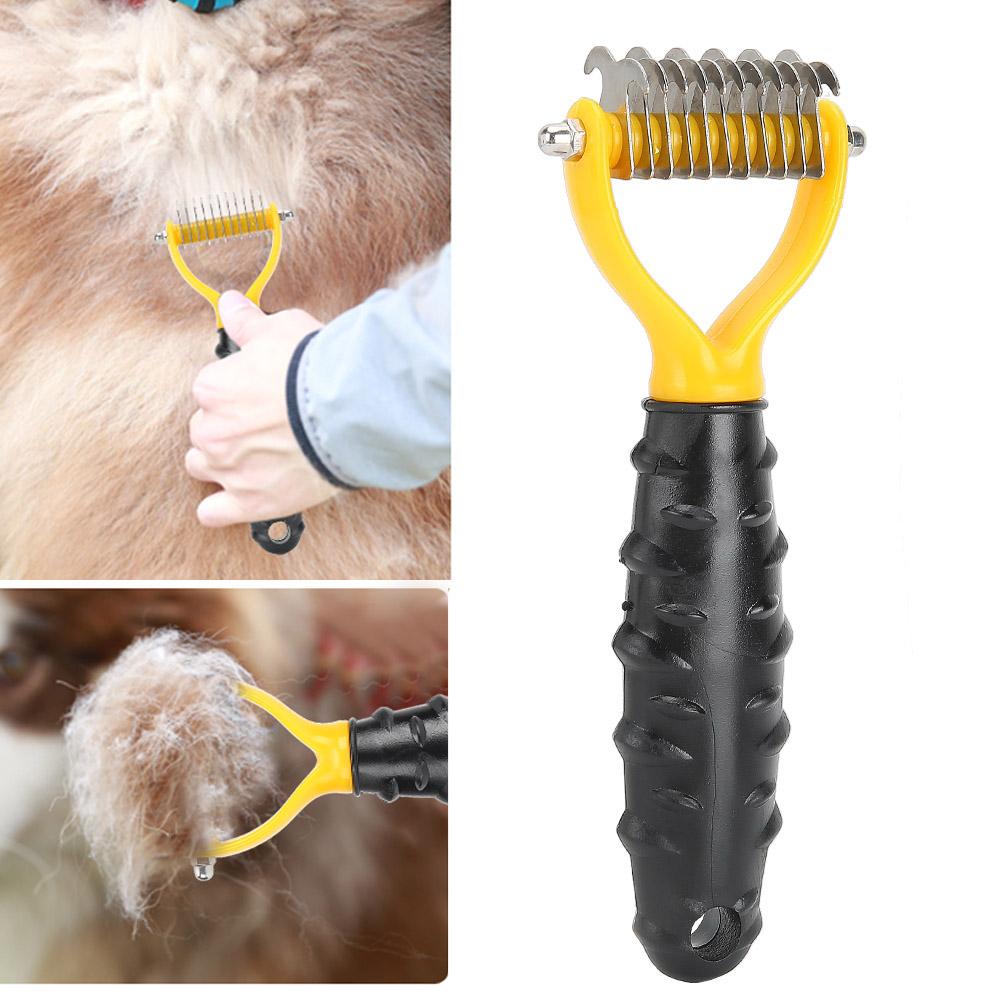 Расческа для кошек и собак, щетка для вычесывания шерсти, грабли для удаления линьки, инструмент для ухода за длинношерстными питомцами