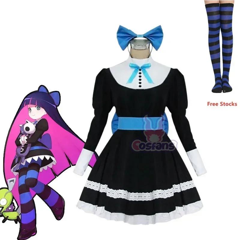 Anime Cosplay Stocking Anarchy Cosplay Panty & Stocking With Garterbelt Stocking Anarchy Cosplay Costume Dress Uniform Long Wig