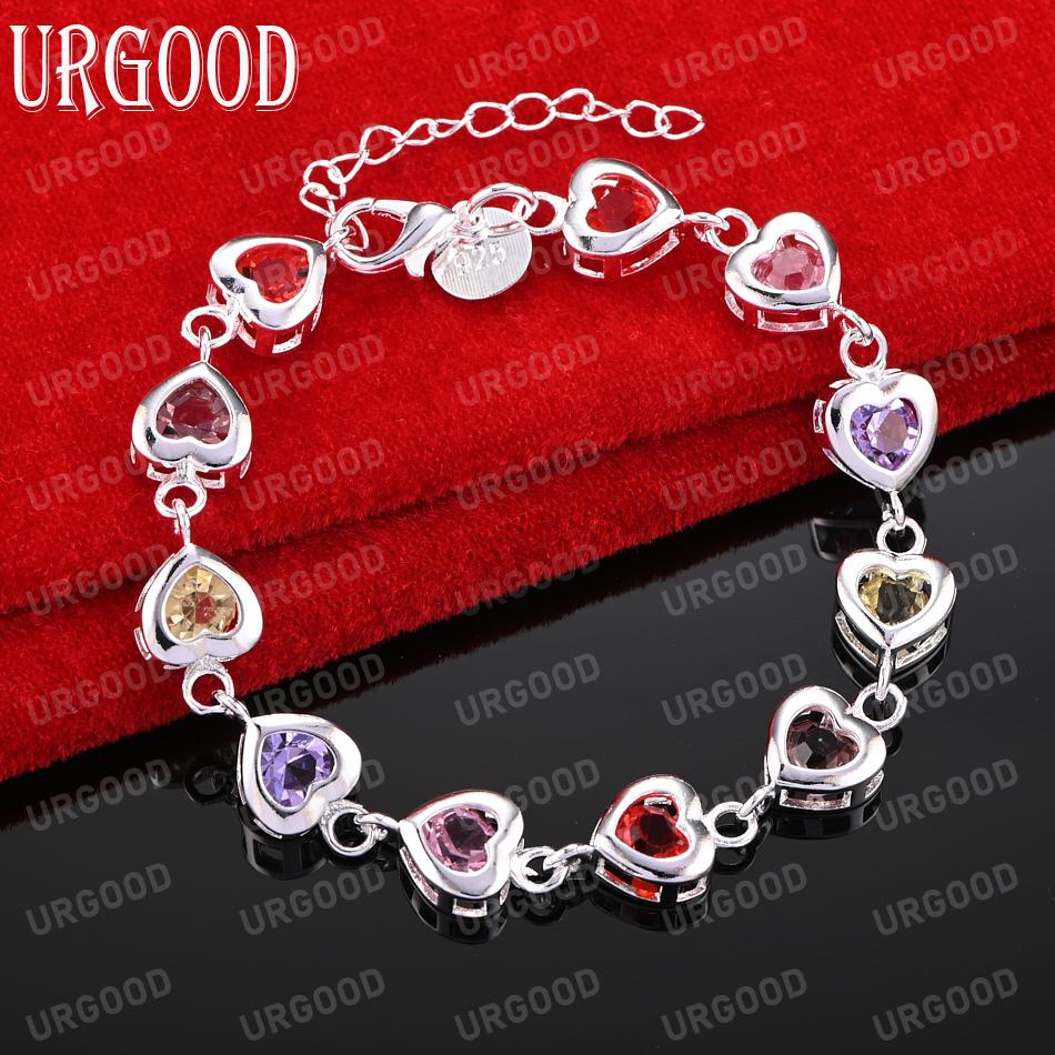 Браслет в форме сердца из стерлингового серебра 925 пробы с цирконием AAA, модные свадебные украшения