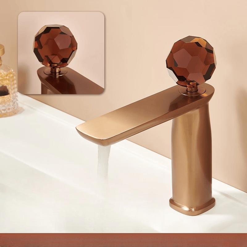 TLXT Crystal Handle Brass Basin Mixer Faucet
