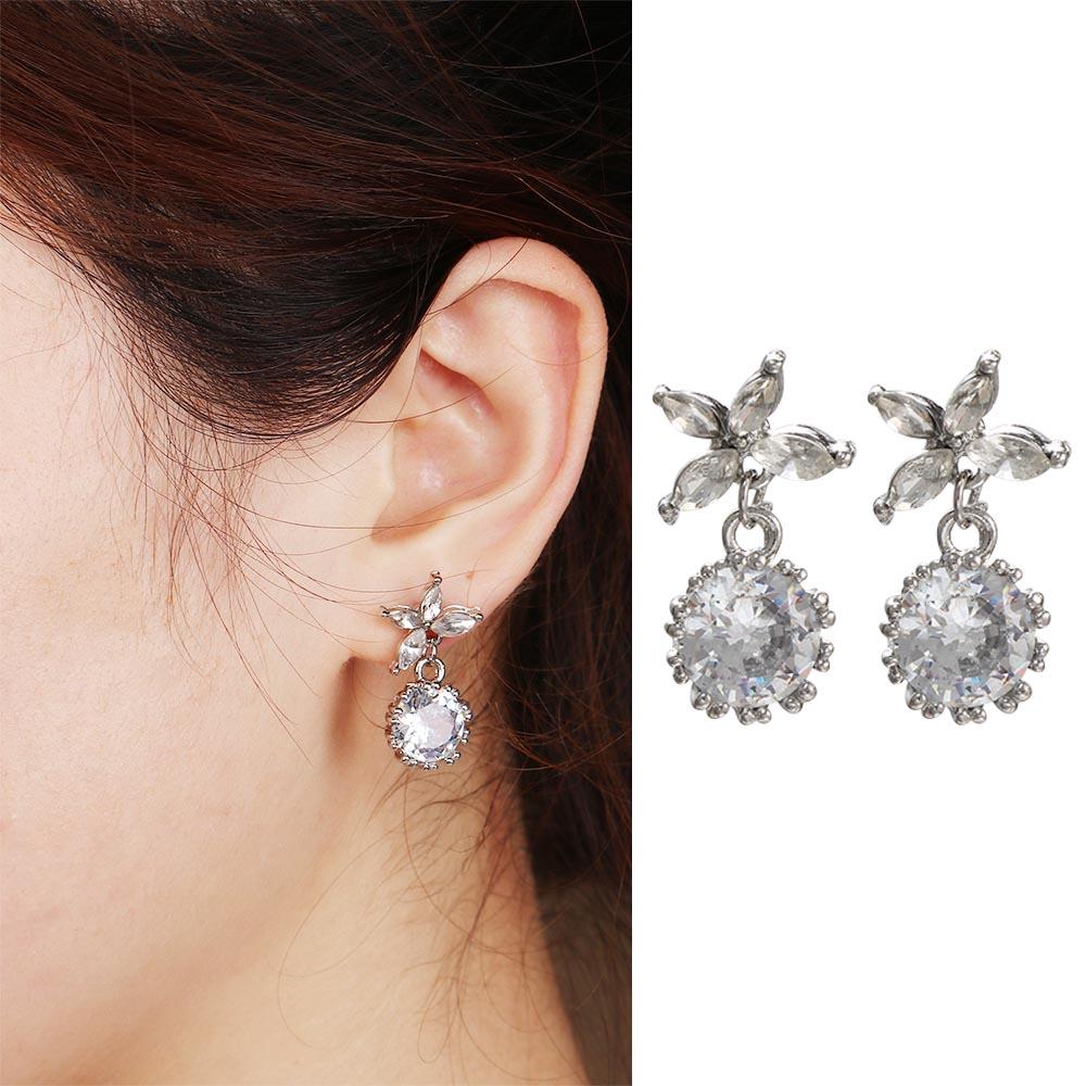 Needle Rhinestone Shiny Prevent Allergy Jewelry Dangle Drop Earrings Fashion Accessories Ear Studs