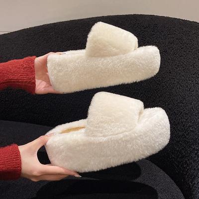 Новые тапочки женские зимние из искусственного меха обувь для женщин домашние на платформе теплые и удобные тапочки хлопковые женские