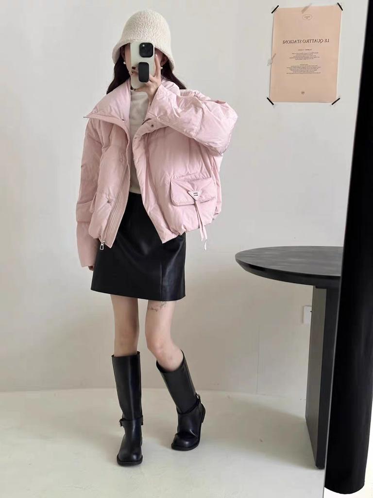 Короткая куртка-хлеб пуховик женская маленькая утолщенная стойка воротник теплая повседневная универсальная темперамент зимнее пальто