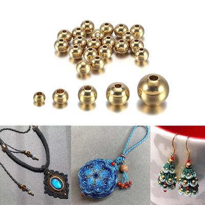 15-100 шт. оригинальные латунные круглые шариковые бусины 3/4/5/6/8 мм, браслеты, свободные очаровательные бусины для ожерелья «сделай сам», бусины для изготовления ювелирных изделий