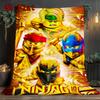 Modern Ninjago 2D Flat Pattern Flannel Blanket High quality All Seasons Warmth and Comfort Perfect for Christmas Gifts.PMT0914088