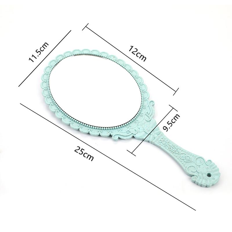 Vintage Carved Handheld Vanity Mirror Makeup Mirror Hand Mirror Handle Cosmetic