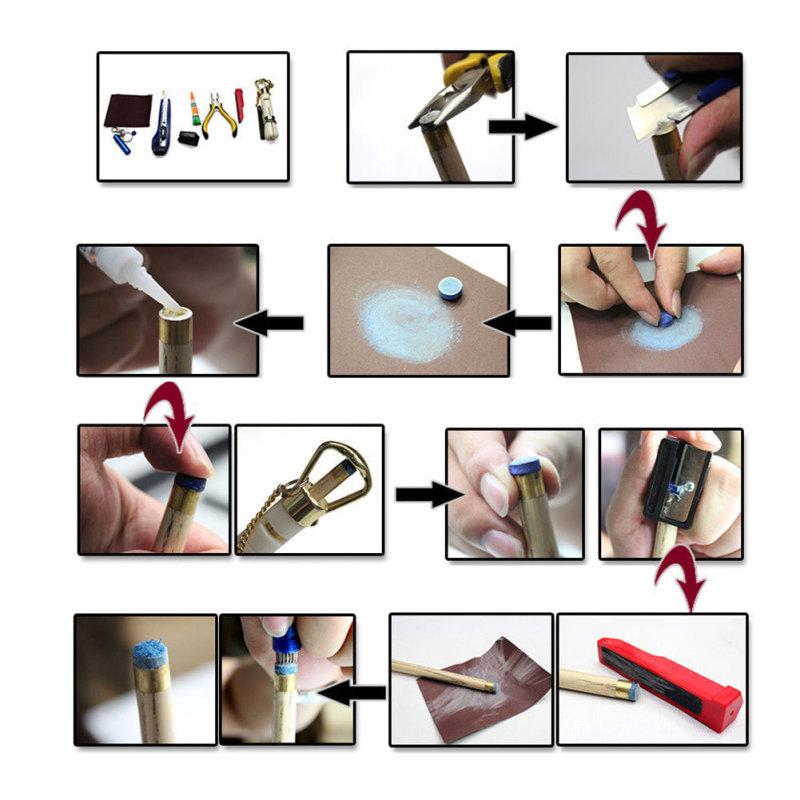 50pcs Cue Tips Glue-on Pool Billiards Snooker Cue Tips Stick Accessories