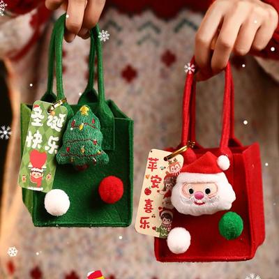 Cartoon Mini Felt Candy Bag Cute Xmas Snacks Handbag Christmas Candy Bag Kindergarten