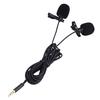Capacitor Dual Head Lapel Tie Clip Microphone 3.5MM for Smartphone