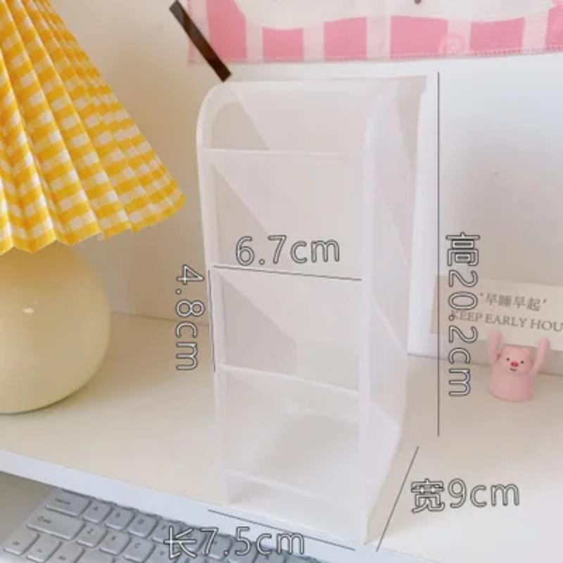 Новый настольный органайзер, держатель для ручек, ящик для хранения кистей для макияжа, 4 сетки, косая вставка, органайзер для хранения, школьные канцелярские принадлежности