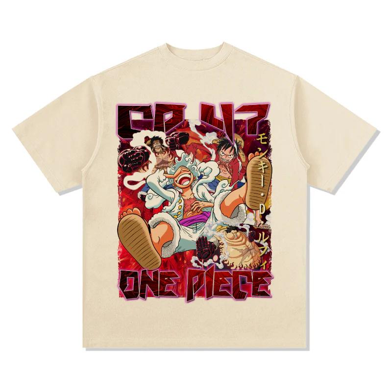 Хлопковая футболка с принтом аниме One Piece, летняя, для мужчин и женщин, для поклонников аниме, ретро, удобная, дышащая, уличная футболка