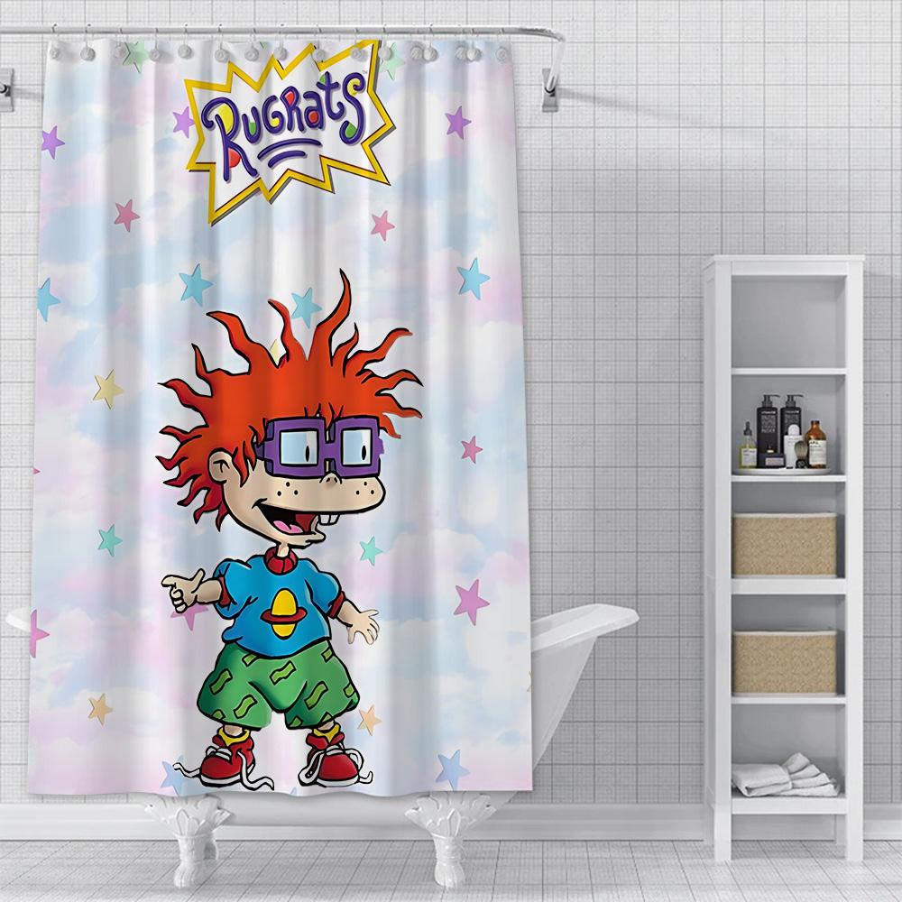 Смешная шторка для душа R-Rugrats Водонепроницаемая полиэстеровая ткань Краска Красочные шторки для ванной Комнатный декор для ванной Шторка с крючком