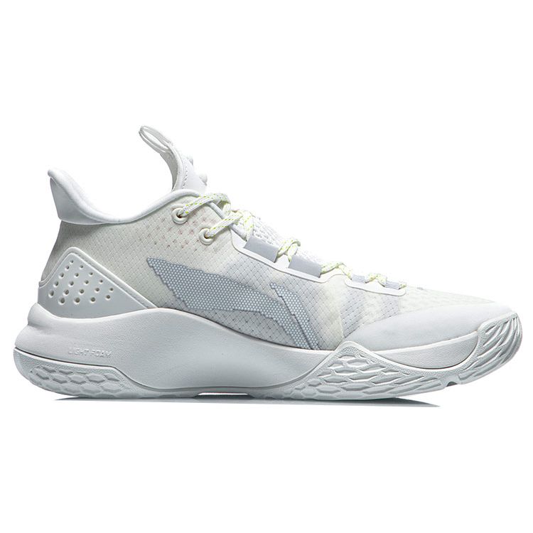 Li Ning Combat Low Durable Breathable Non-Slip Shock Absorption Supportive Low-Top Basketball Shoes Men Sneakers Off-White Gray ABPR027-2