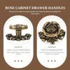 8 шт. Элегантные ручки для шкафов Rose с задней панелью из античной бронзы, ручки для ящиков из цинка для комодов, ящиков, шкафов, с крепежными винтами
