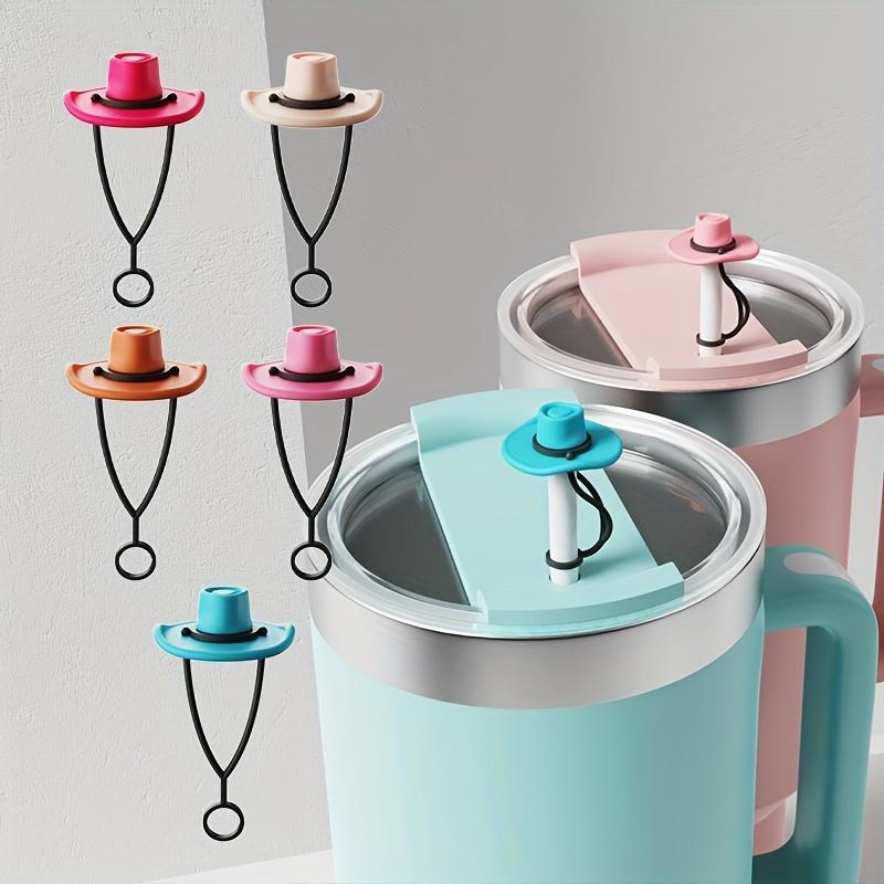4 pcs Cute Cowboy Hat Straw Toppers Set Reusable Dustproof Silicone Straw Covers for Parties Outdoor Events Perfect for Independence Day Mother'S Day