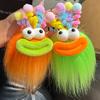 Cute Antenna Beeping Lips Long Hair Monster Car Keychain Pendant Book Bag Pendant Plush Doll Gift