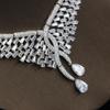 Комплект свадебных украшений из корейского циркона: 3A Fashion Wings ожерелье и аксессуары к платью - комплект из четырех предметов для свадеб и ужинов