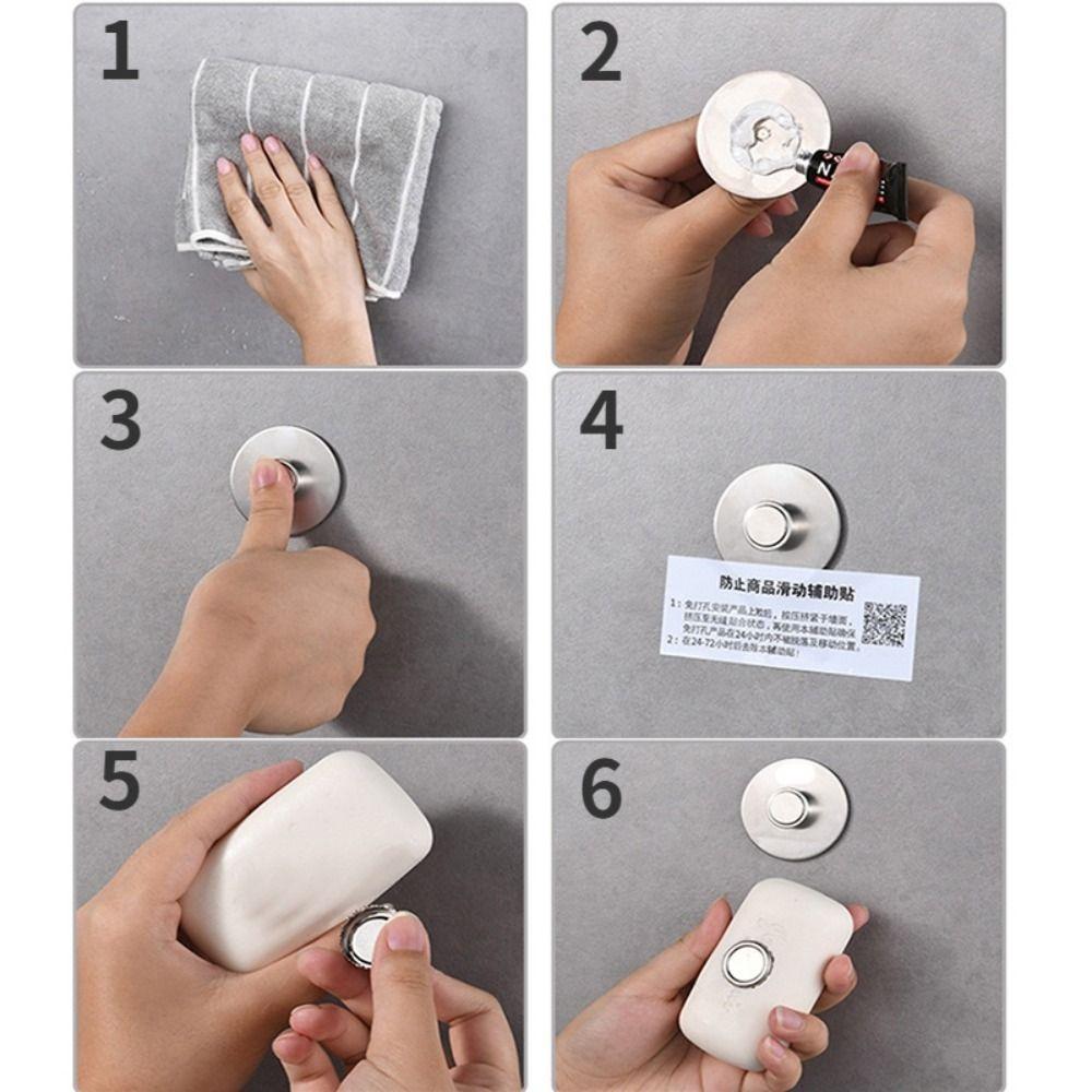 Steel Punch-free Home Decor Soap Rack Bathroom Shelves Magnetic Soap Holders Drain Soaps Dish