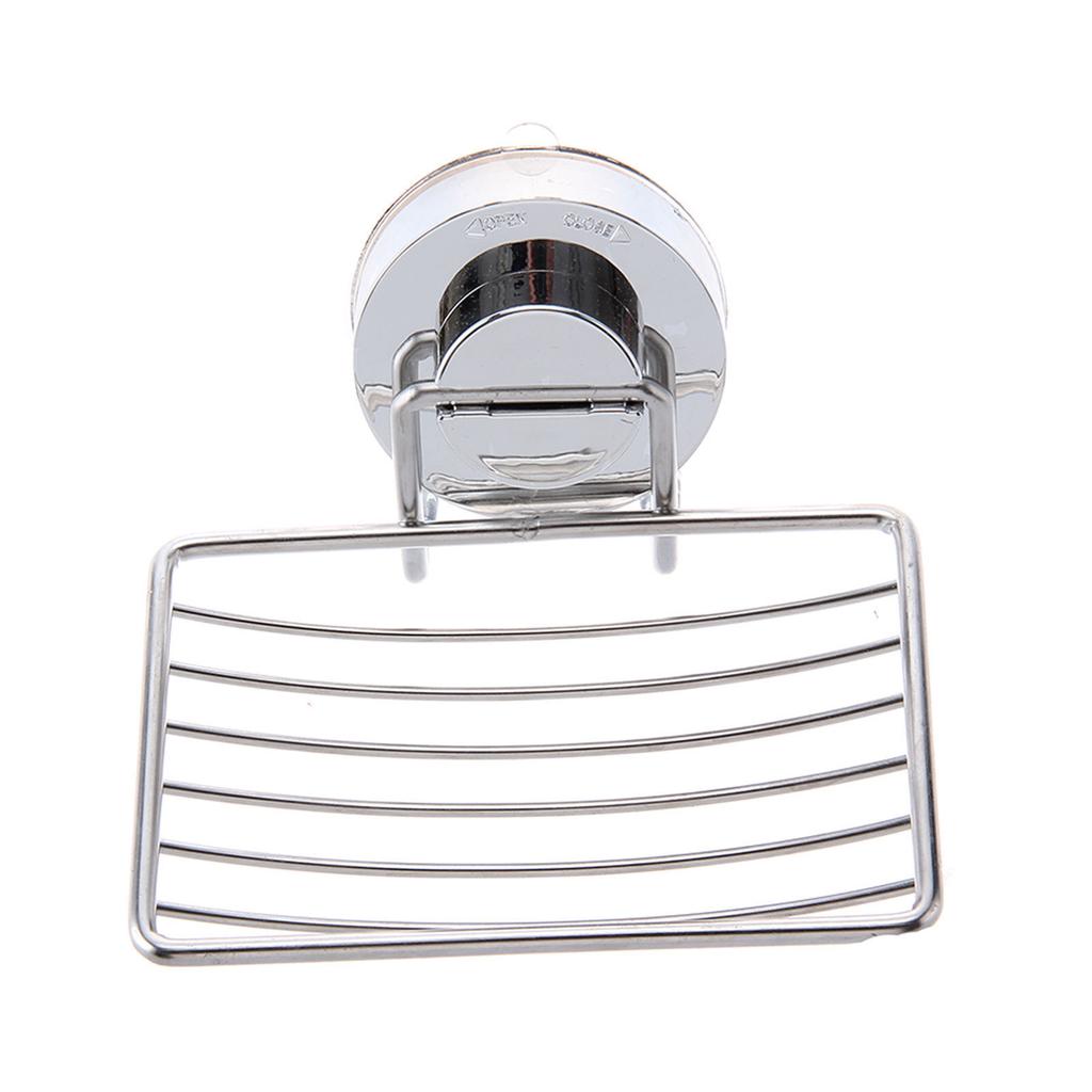 Stainless Steel Suction Cup Soap Holder Durable Not Easy to Break Organiser for Home Bathroom Smooth Walls