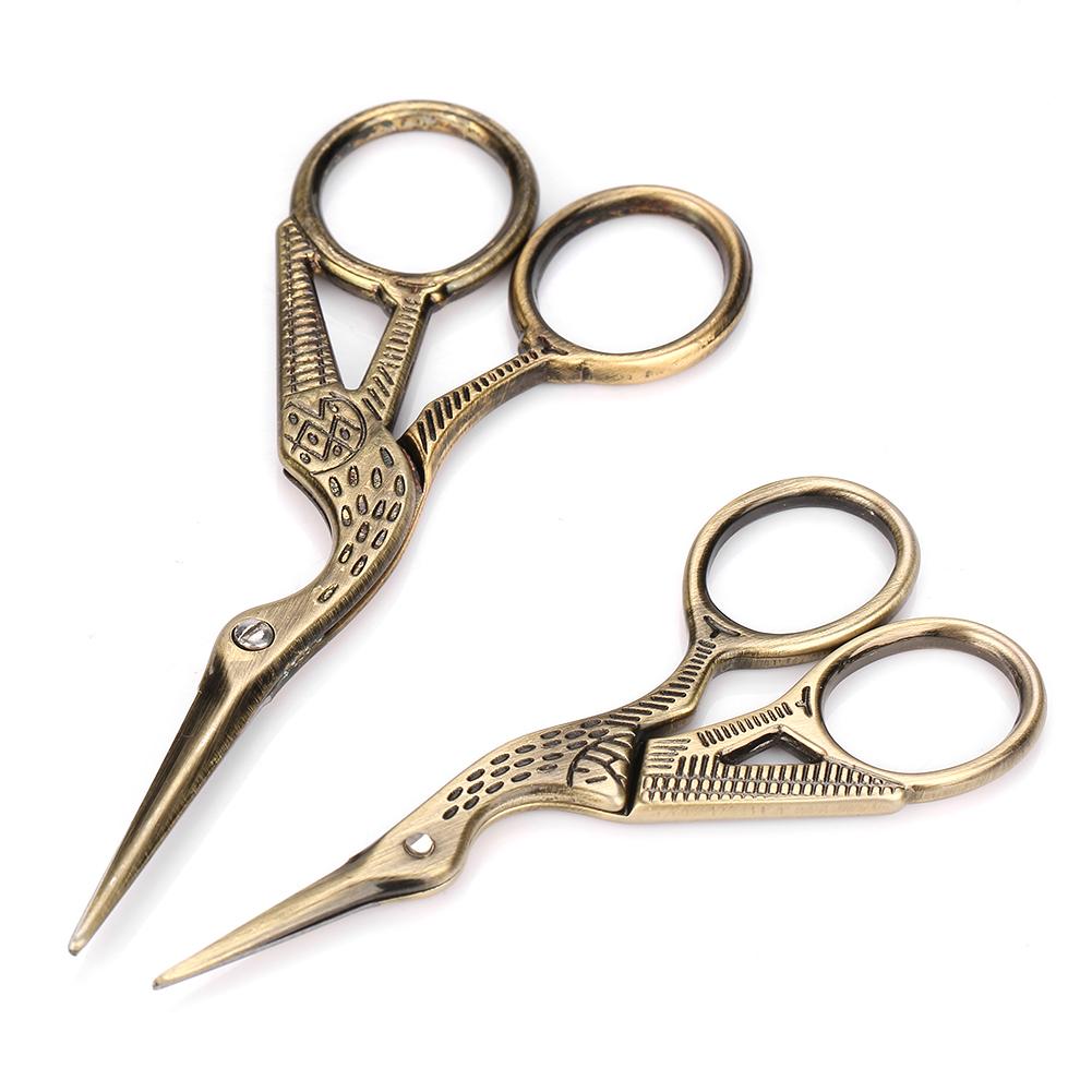 Stainless Steel Cutting Crane Sewing Scissors, Retro Bronze, with Two Sizes,   and Practical