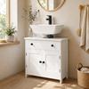 Under-Sink Cabinet, Modern and Freestanding, with Soft-Close Hinges, Drawer and 2 Doors, White