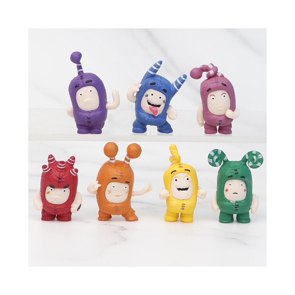 7pcs Oddbods Set Figurines Toys Desktop Car Decoration Doll Cartoon Kids Kawaii