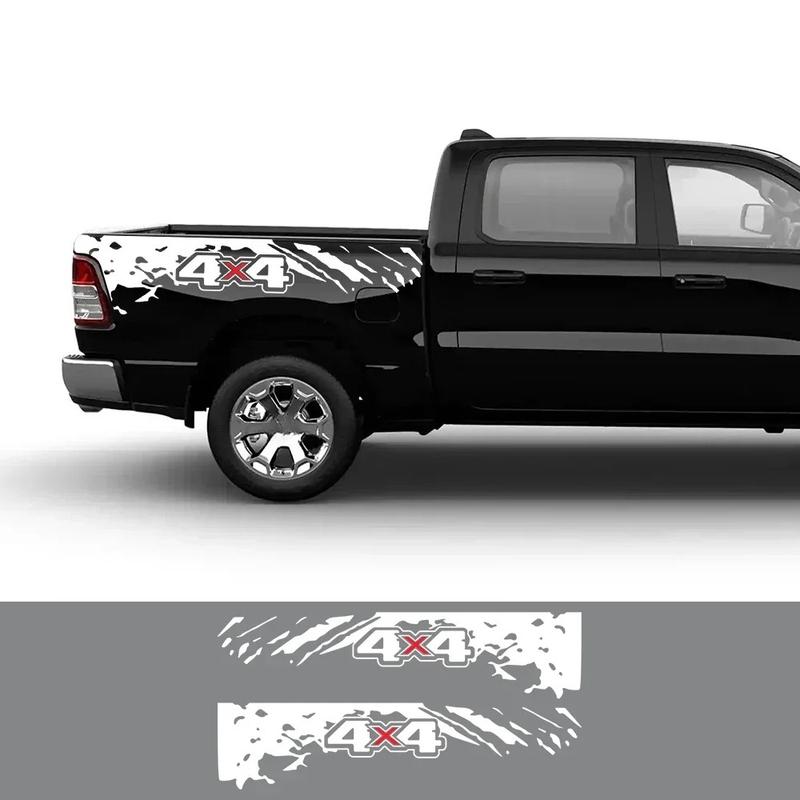 Car Sticker Pickup Trunk Side Decal For Mitsubishi L200 Triton Nissan Navara Ford F150 Universal Graphics Splash 4X4 Decor Cover
