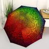 Vibrant Mandala Artwork: Colorful Circular Design for Home DecorUmbrella with Cute Design, Portable 3-Fold Compact Umbrella for Men & Women, Valentine