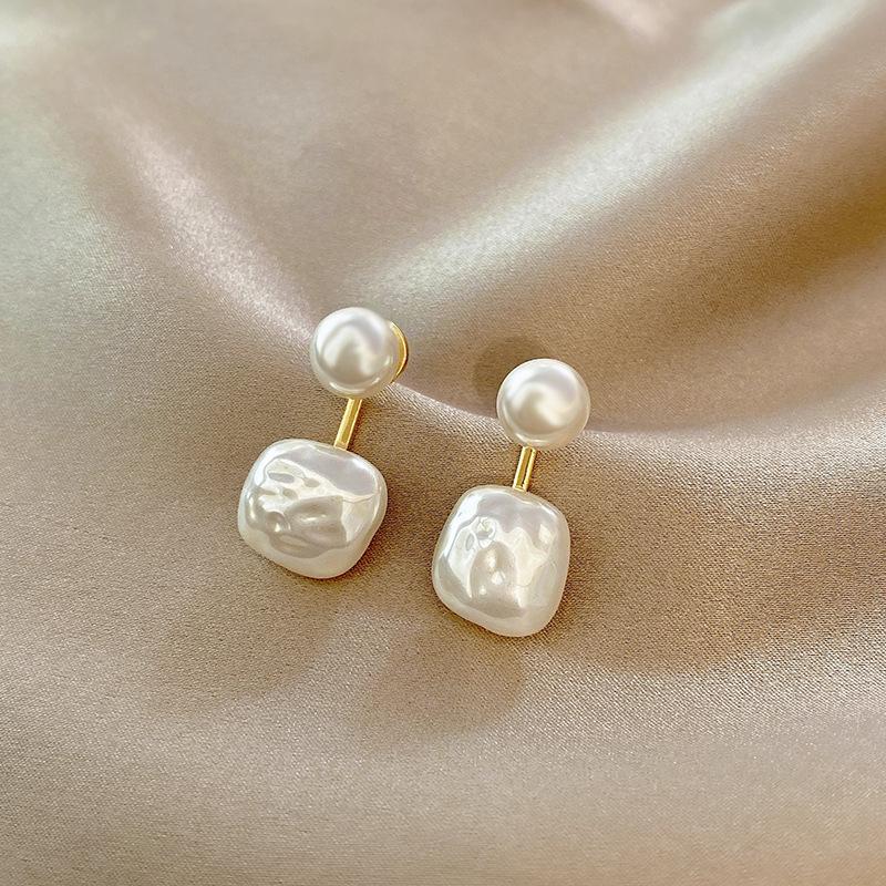 Новые модные тонкие квадратные серьги с искусственным жемчугом, милые элегантные темпераментные женские серьги-капли Джокера, ювелирные изделия