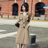 МОДА длинный плащ женский весна 2024 новый британский темперамент тонкий пригородный драп пальто верхняя одежда
