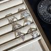 Минималистичное открытое кольцо в форме сердца с бантом «Белая Луна» для женщин: Модный аксессуар на указательный палец в холодном стиле