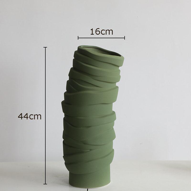 Minimalism Twisted Bandage Ceramic Vase Desk Decoration Floral Vases Porcelain Flowers Pots Flower Arrangement Modern Home Decor