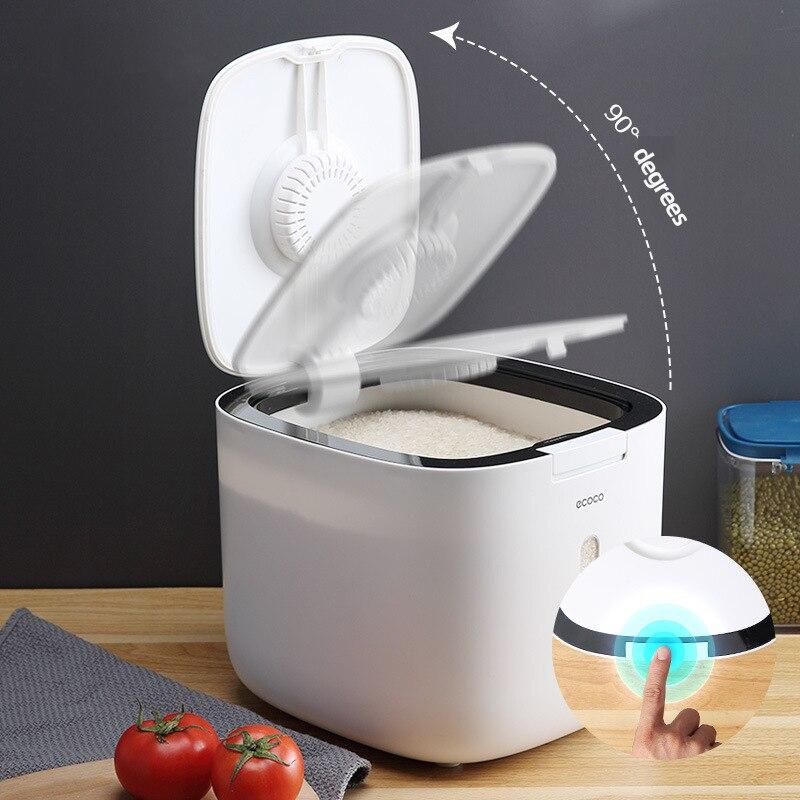 5/10 Kg Kitchen Collection Nano Bucket Rice Holder Container Flip Top Food Storage Bin Container Sealed Rice Bucket