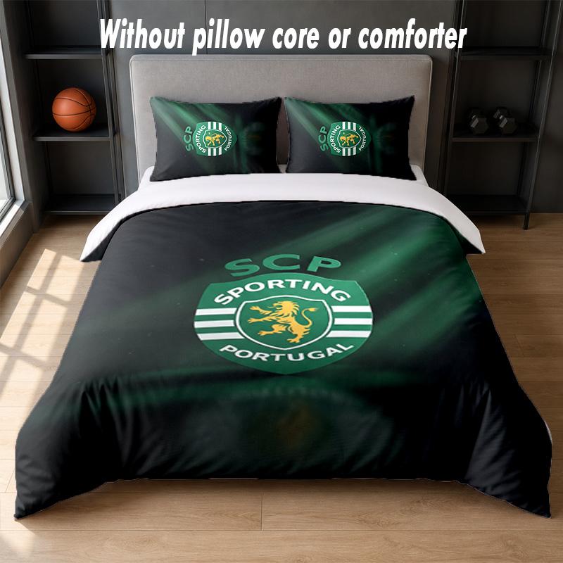 Sporting CP FC Design Bed Bedding Set 1 Duvet Cover + 2 Pillowcases Soft Breathable Household Bed Linens