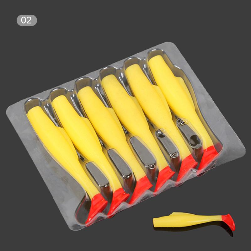 6Pcs Tpr Soft Lure 8 Cm Rubber Fishing Lure Shad Swim Baits Silicone Bait