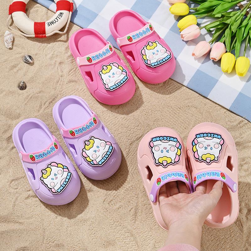 Детские тапочки для девочек Детские домашние тапочки с мягкой нескользящей подошвой для детей Детские прохладные тапочки Мальчики носят легкую обувь с отверстиями на улице