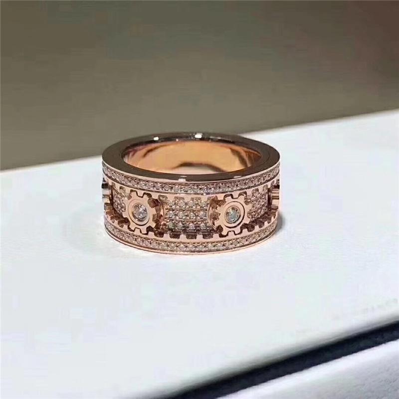 Унисекс кольцо с вращающимся механизмом, инкрустированное бриллиантами: Звездный дизайн для пар, полностью инкрустированное кольцо на мизинец
