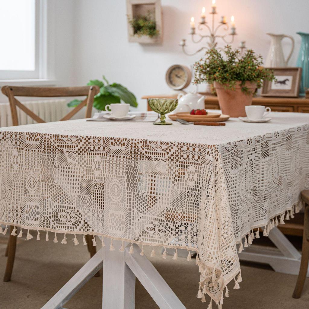 Imaqi Yun Pastoral Crochet Geometric Knitted Tablecloth