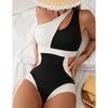 Bikini Stitching One-piece Sexy One-shoulder Women's Swimsuit