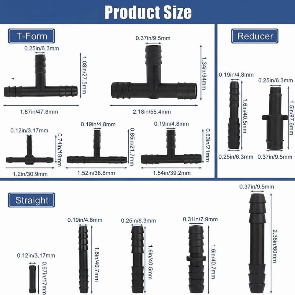 Straight Design Reducer Set Assortment Set Straight Connectors Plastic Connectors Industrial Use
