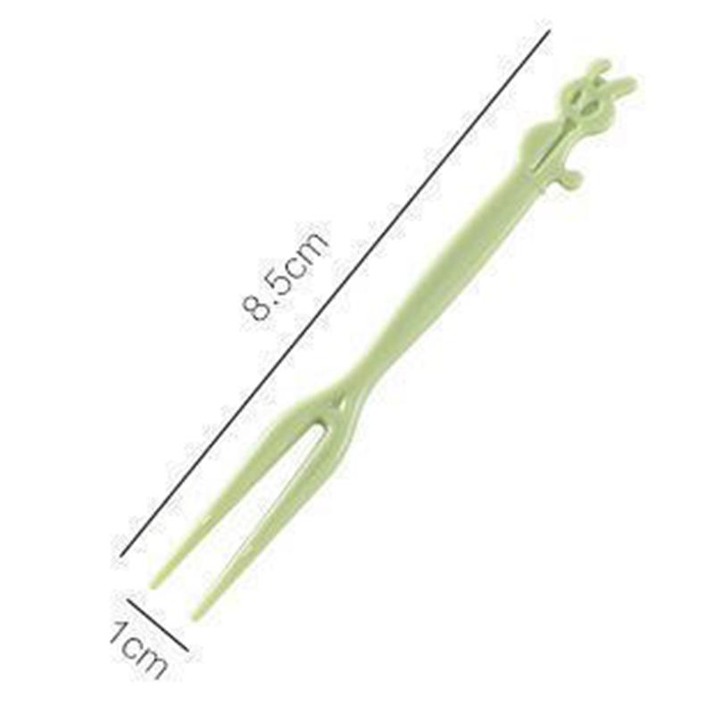 Модные пищевые пластиковые десертные вилки с ящиком для хранения, одноразовые вилки для домашнего использования, фруктовые вилки в форме мультфильма, 50 шт./комплект, аксессуары