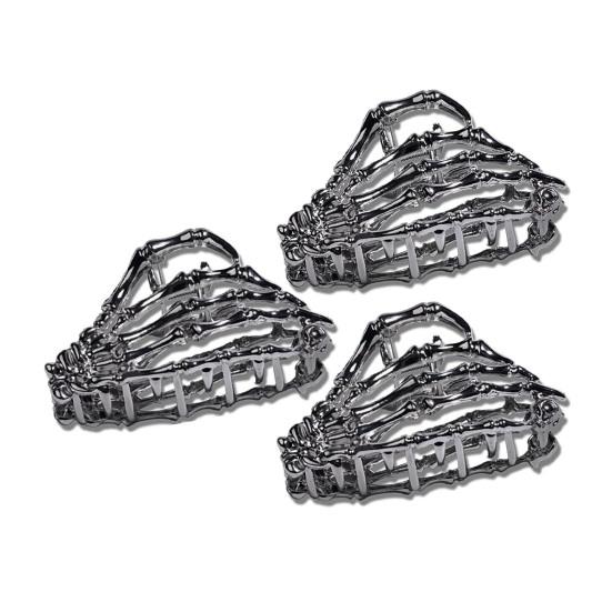 3 шт. Женские заколки для волос в форме паука, летучей мыши, черепа, руки, заколки для волос с противоскользящими зубцами, заколки для волос на затылок, аксессуары для укладки волос