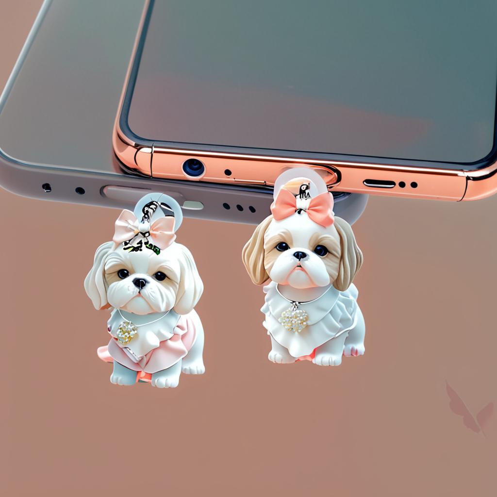2D Flat Acrylic Pet Dog Dust Plug For Iphone Connector And Type-C Oval Connector Phone Dust Plug Pendant2