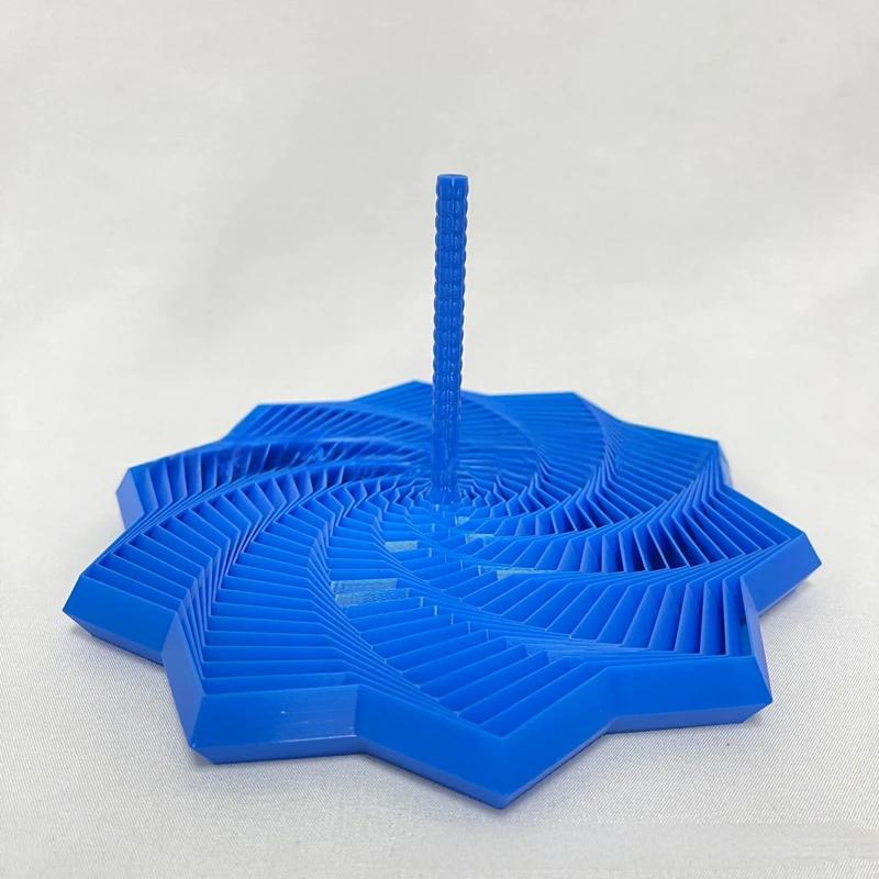 3D Printed Spiral Anti-Anxiety and Stress Relief Toy PLA Expanded Sensory Fidget Star with Handles Fractal Fidget Whirling