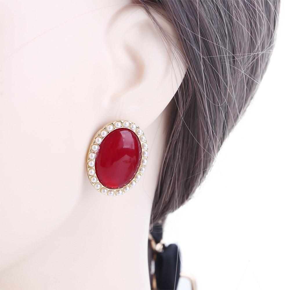 Ретро Темперамент Элегантный Корейский Стиль Серьги-гвоздики с жемчугом Женские Серьги Модные Украшения