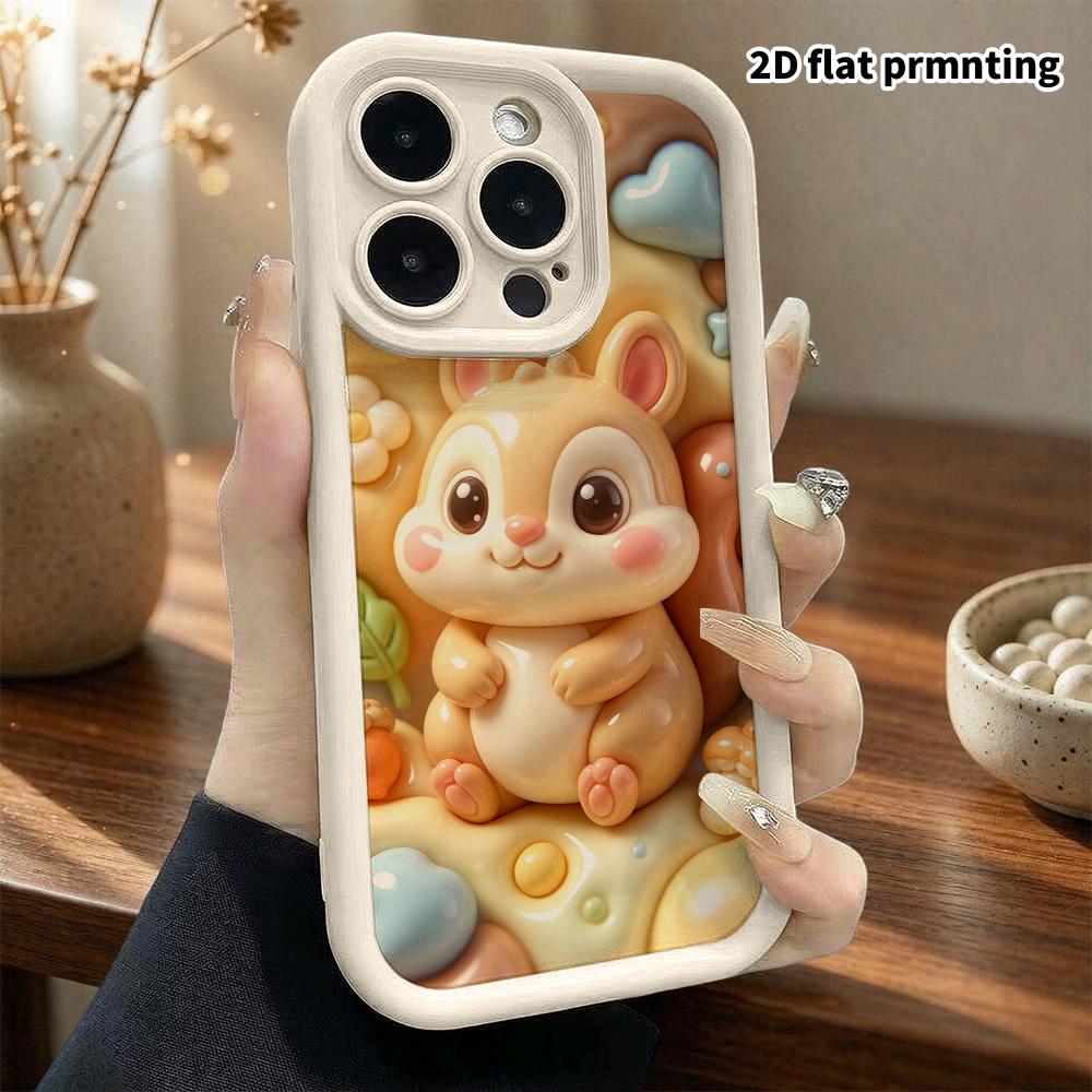 Phone case: 2D flat design, suitable for iPhone 18 17 16 15 14 13 Pro protective case, little squirrel, perfect Christmas and Halloween holiday gift