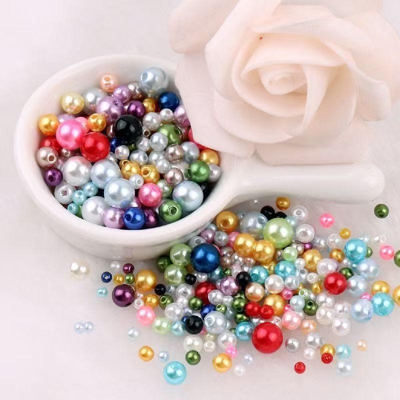 Высококачественная перфорированная разноцветная имитация жемчуга ABC, своими руками, платье из бисера, серьги, браслет, ожерелье с россыпью бусин