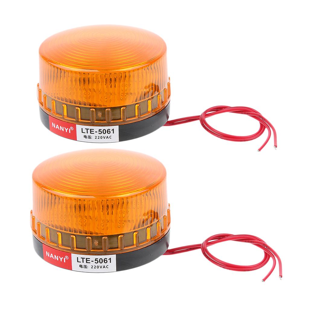 2x Yellow Industrial Warning Strobe Beacon Light Alarm Lamp